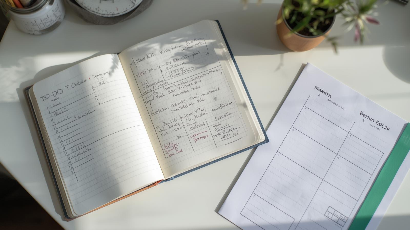 write down tasks and scheduling 1